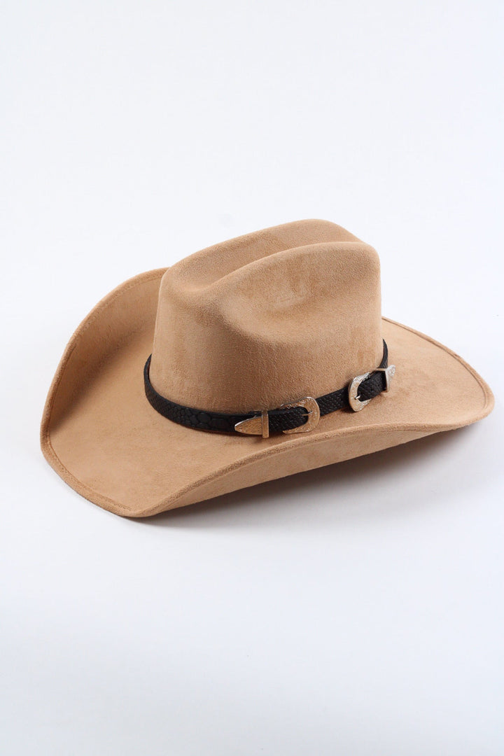 Double Buckle Leather Hat Band