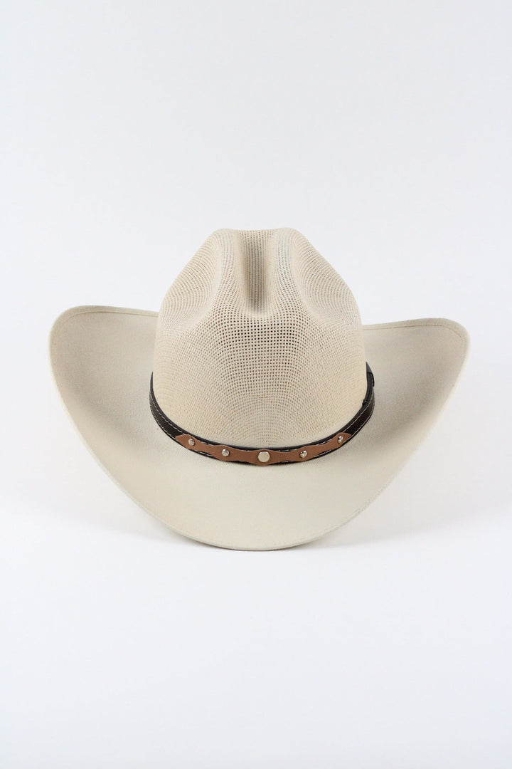 Luckenbach Cattlemen Straw Cowboy Hat - Ivory