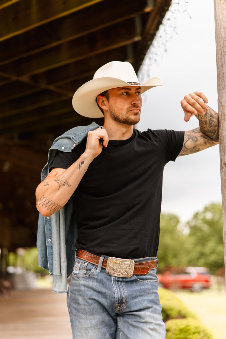 The Lonestar Unisex Bull Rider Straw Cowboy Hat - Ivory