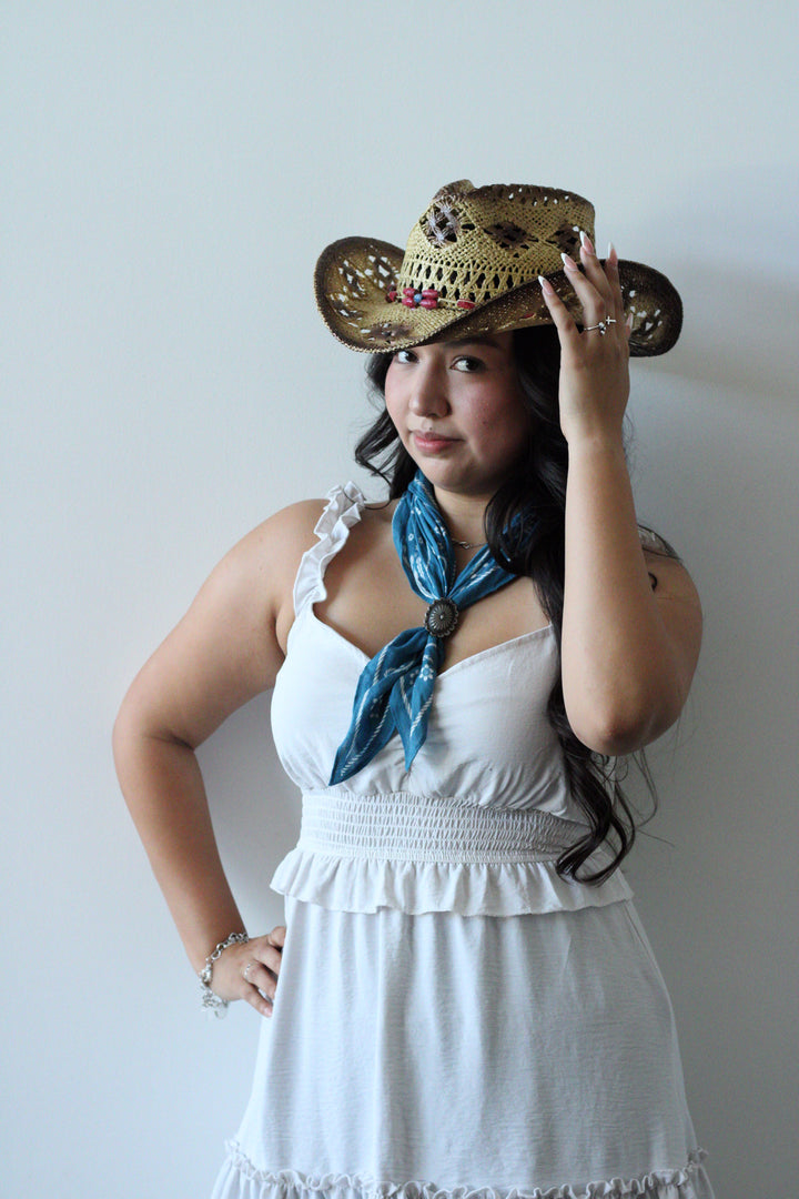 Bayside Western Raffia Hat - Sunburst