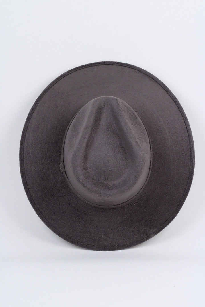 Vegan Suede Rancher Hat - Charcoal Grey