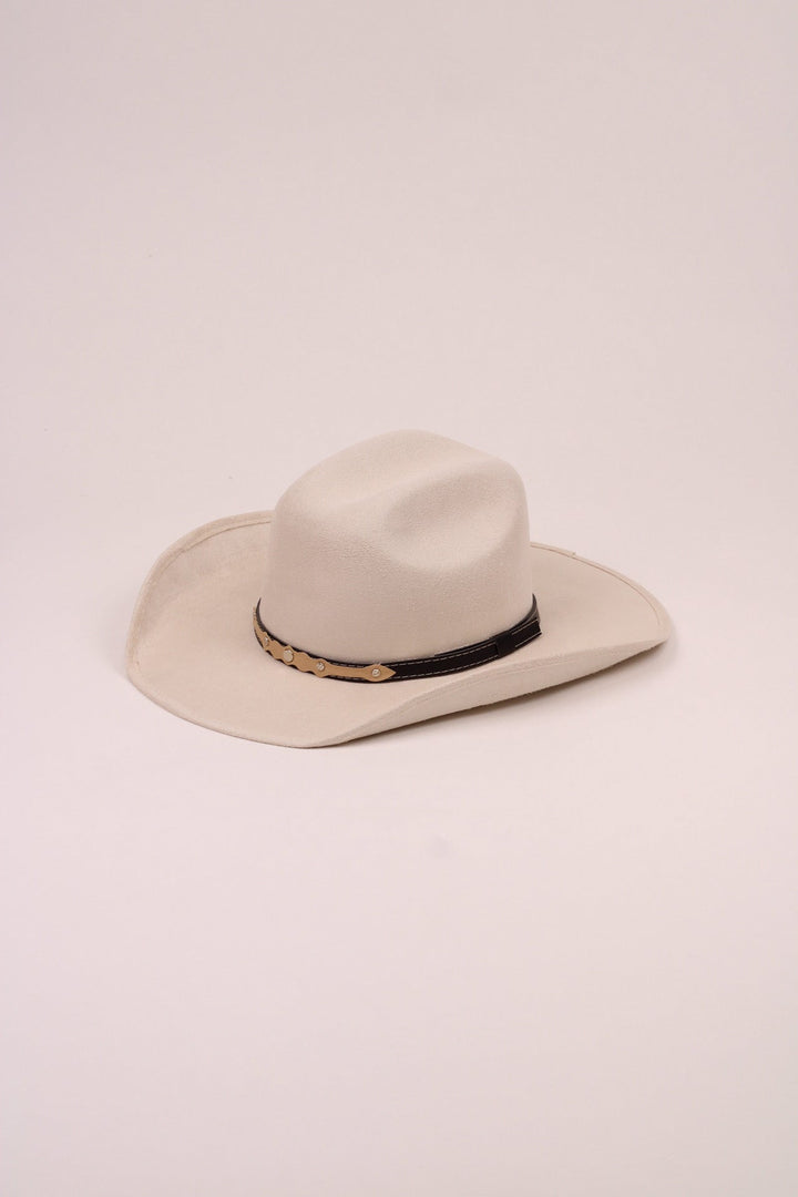 Austin Vegan Suede Cowboy Hat- Ivory