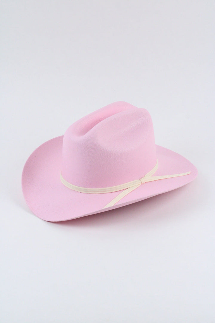 Kids Lonestar Cattlemen Straw Cowboy Hat - Pink