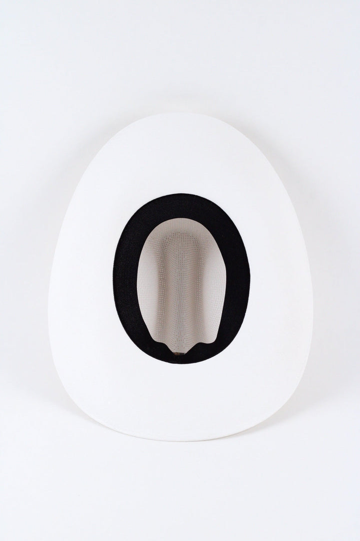 Luckenbach Cattlemen Straw Cowboy Hat - White