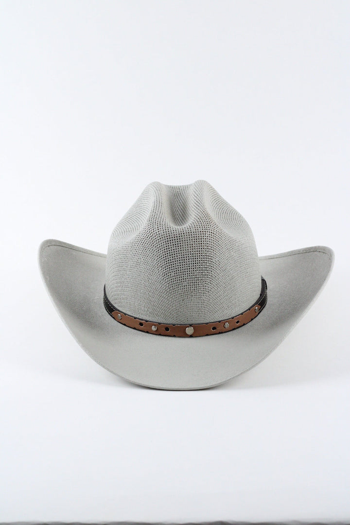 Luckenbach Cattlemen Straw Cowboy Hat - Light Grey