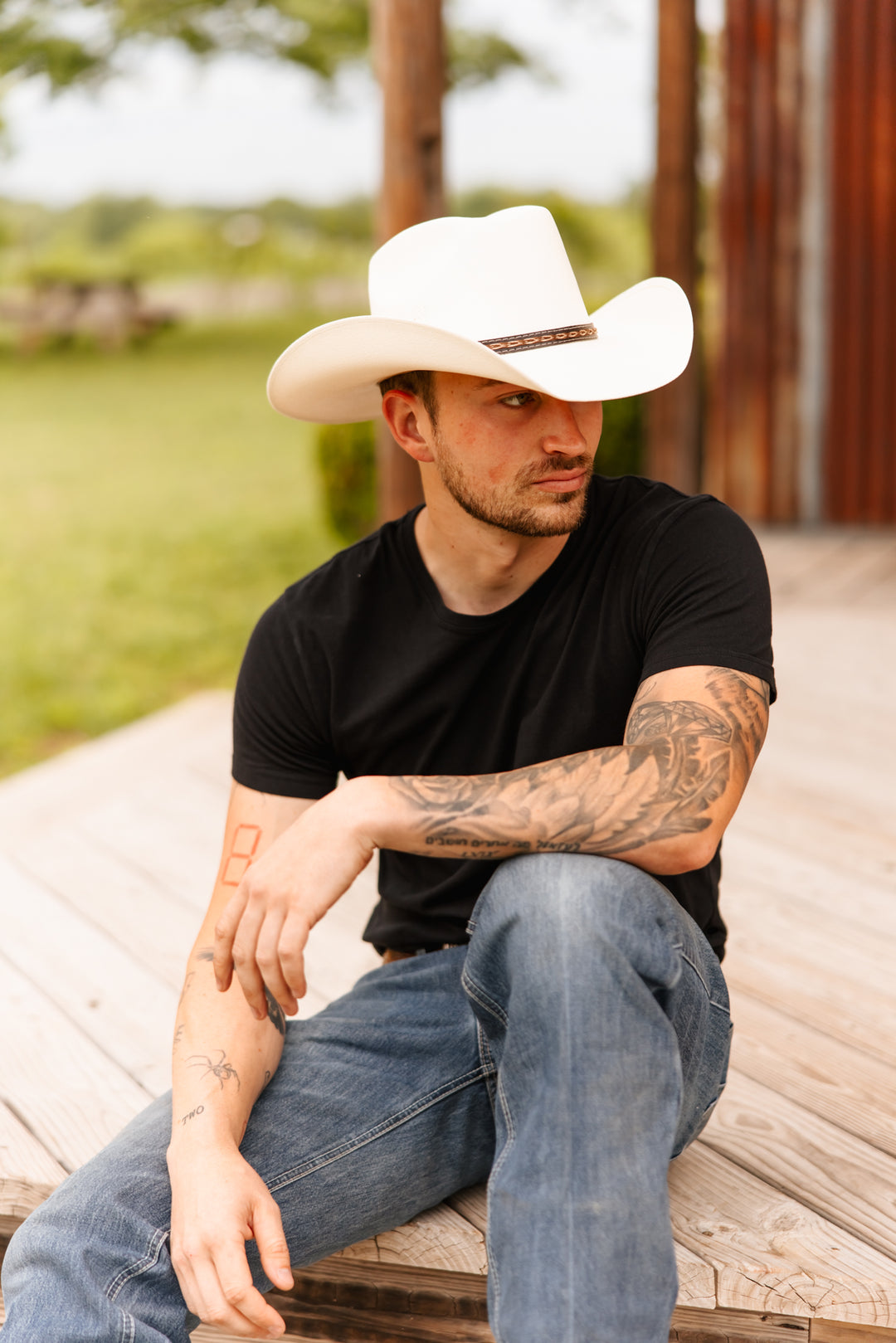 El Paso Brick Top Structured Cowboy Hat - Ivory