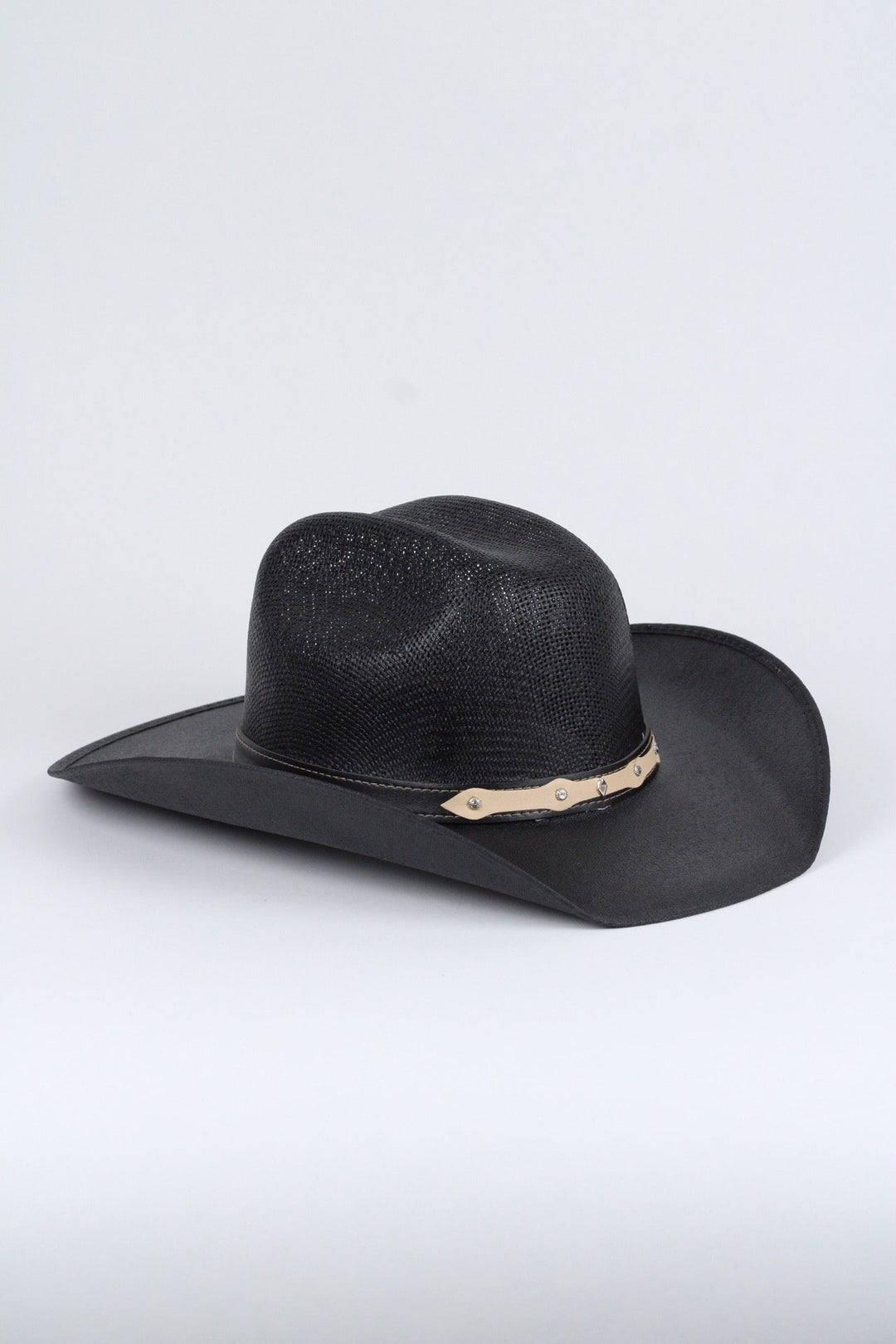 Luckenbach Bull Rider Straw Cowboy Hat - Black
