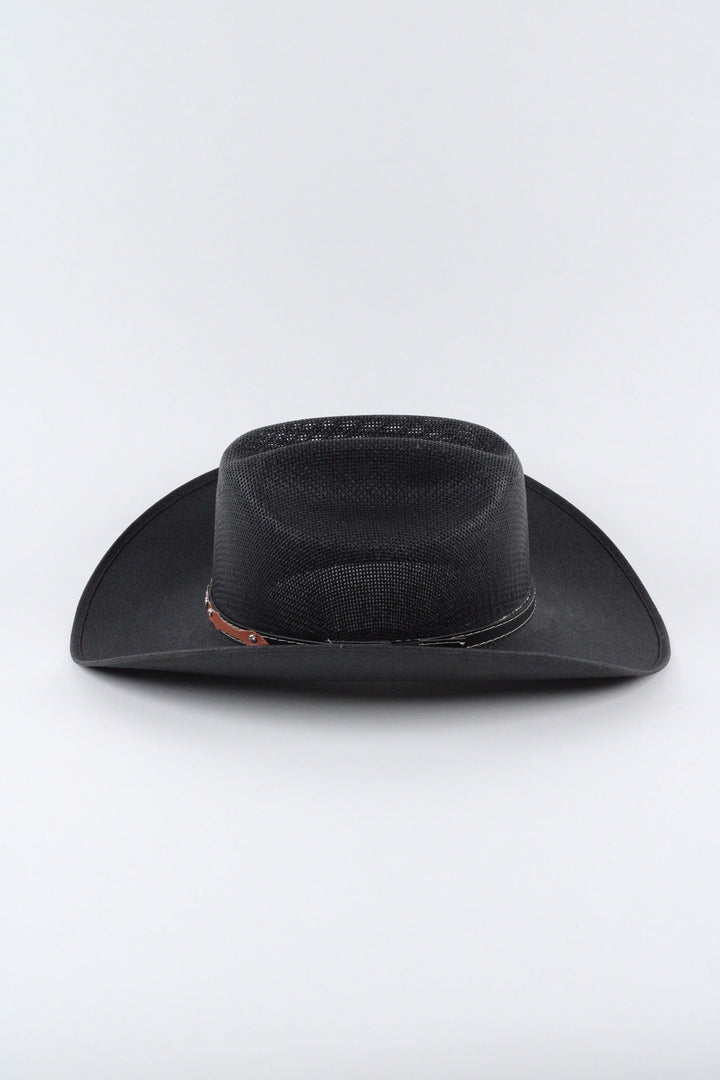 Luckenbach Cattlemen Straw Cowboy Hat - Black