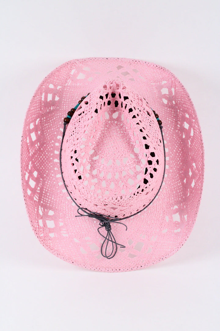 Bayside Rancher Raffia Hat - Pink