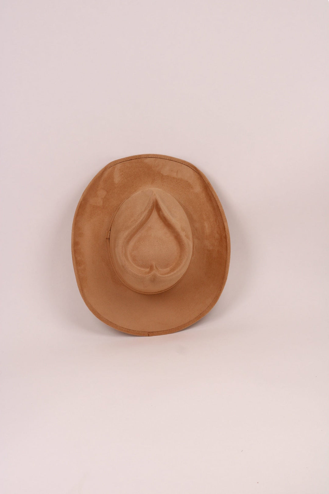 Vegan Suede Heart Shaped Cowboy Hat- Cappuccino