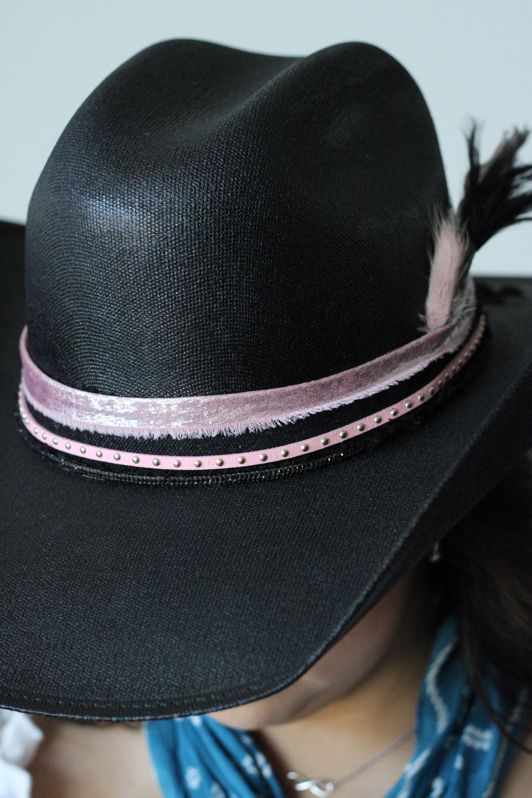 Lucy Luckenback Cattlemen Cowboy Straw Hat - Black