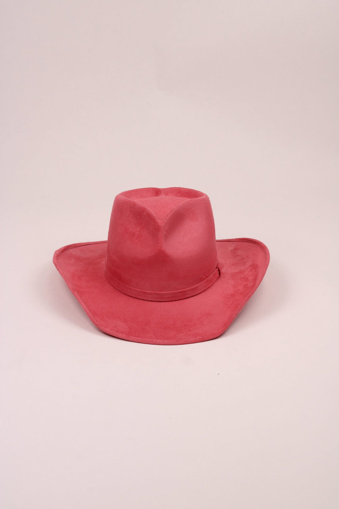 Vegan Suede Heart Shaped Cowboy Hat- Coral