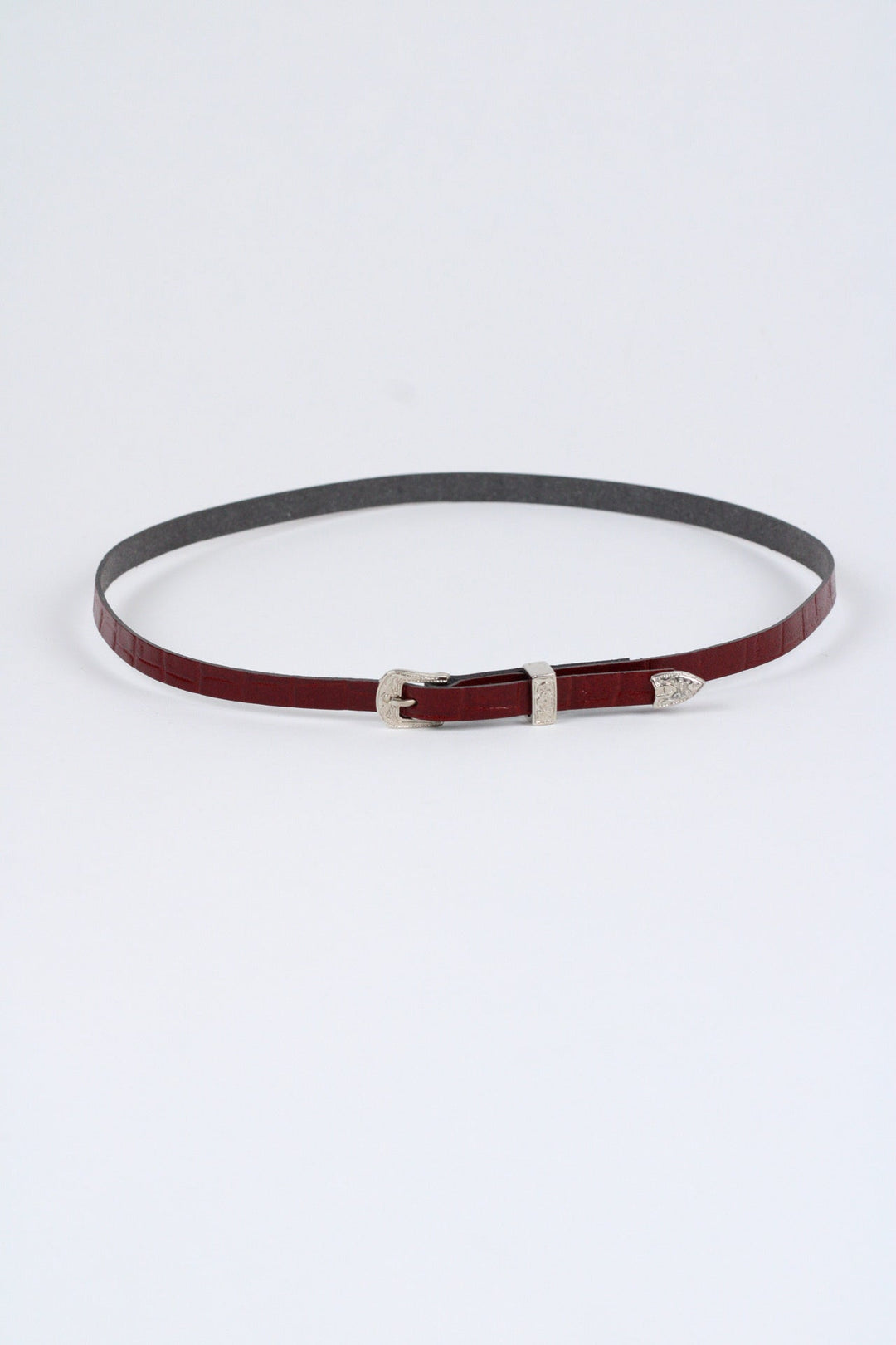 Crocodile Print Leather Hat Band w/ Buckle