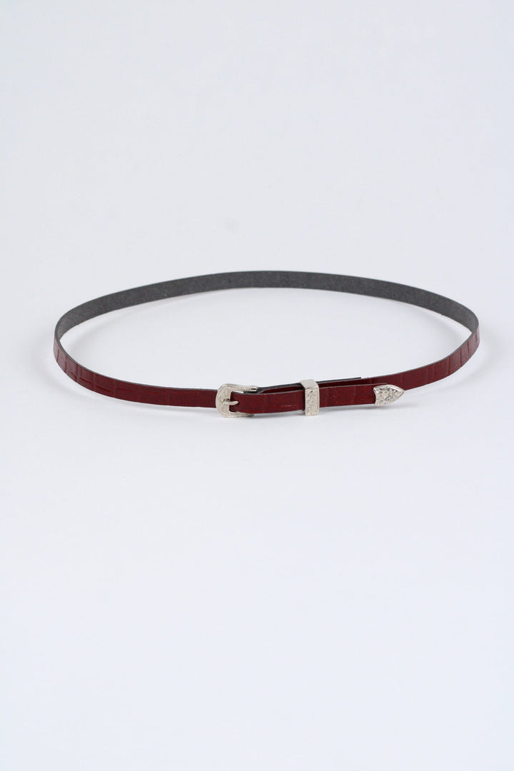 Crocodile Print Leather Hat Band w/ Buckle
