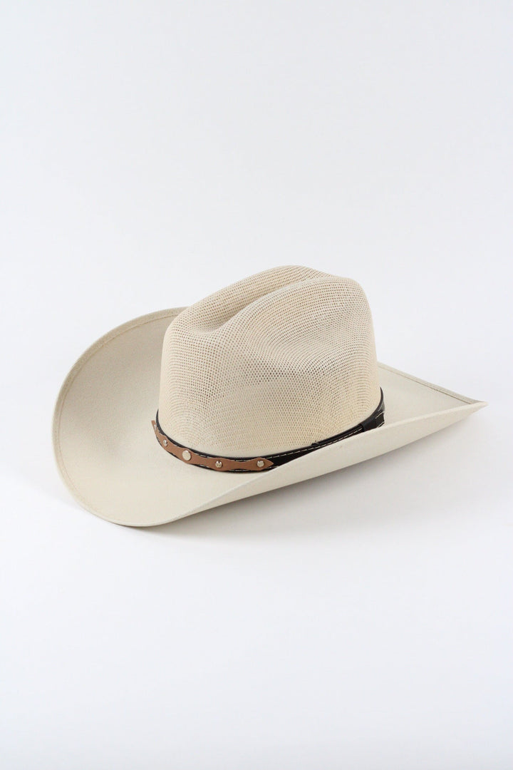 Luckenbach Cattlemen Straw Cowboy Hat - Ivory