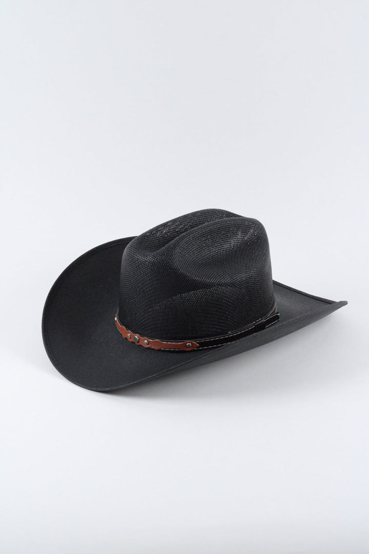 Luckenbach Cattlemen Straw Cowboy Hat - Black
