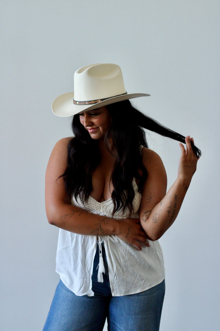 Bronco Straw Cowboy Hat - Ivory