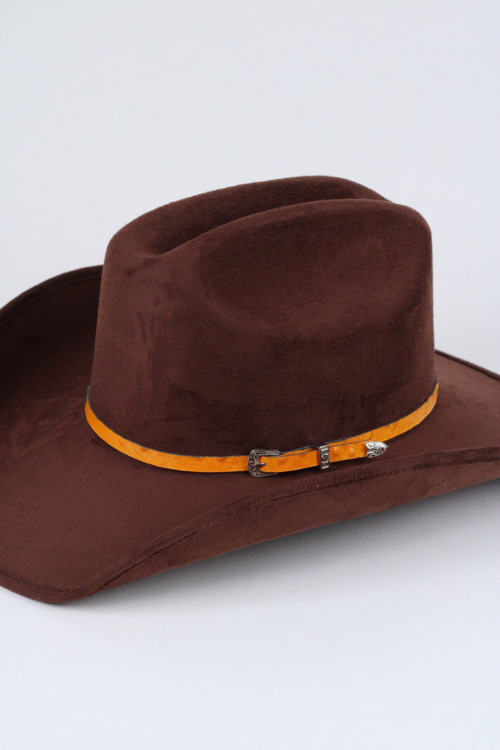 Ostrich Print Leather Hat Band w/ Buckle