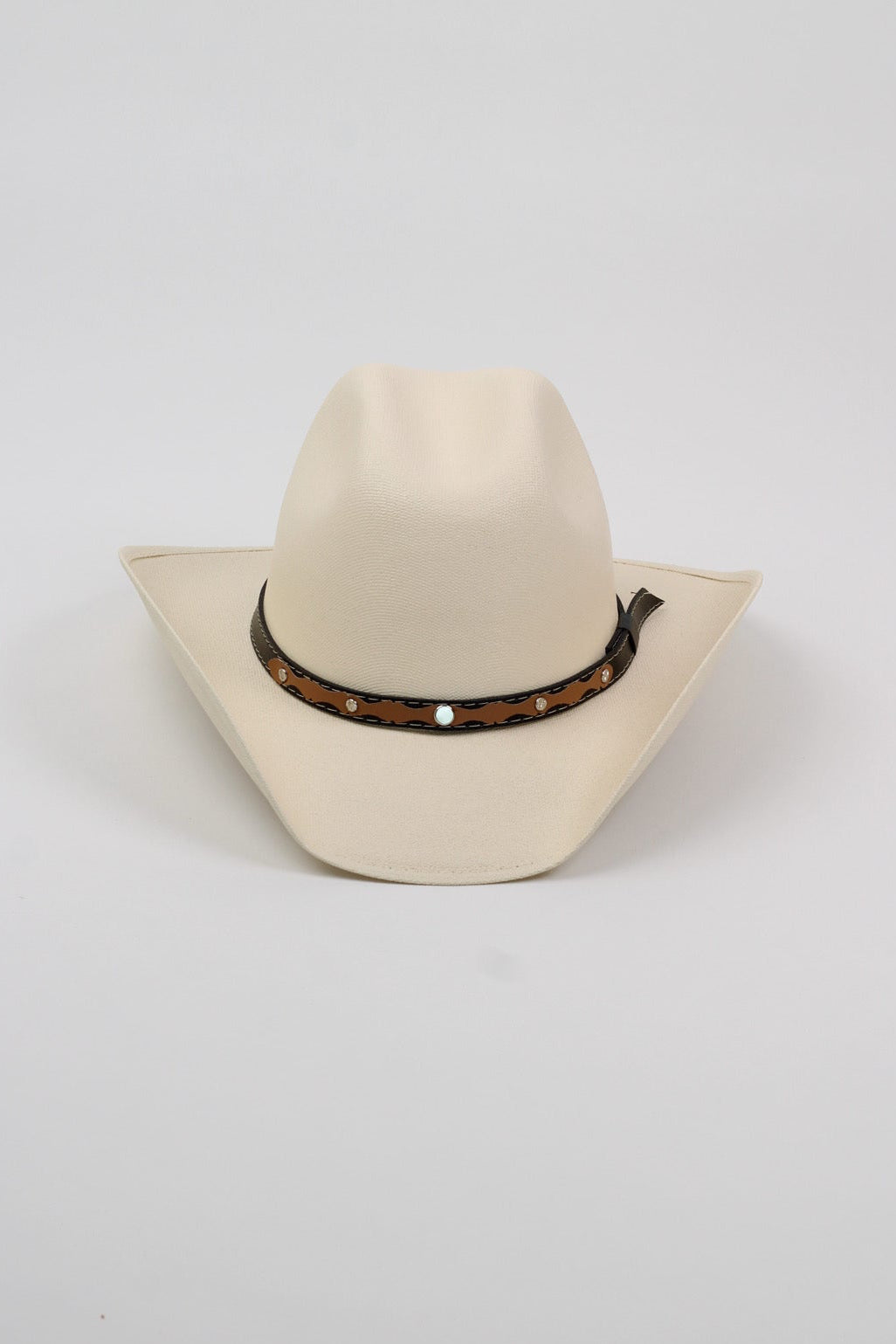 Kids Austin Structured Straw Cowboy Hat - Ivory
