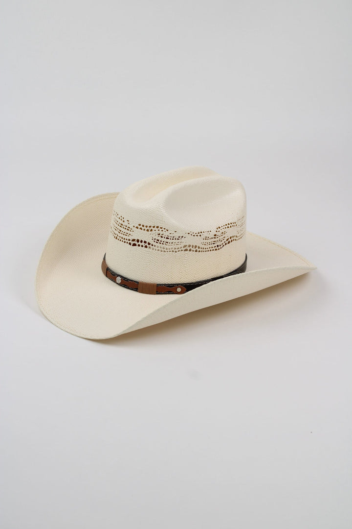 The Odessa Unisex Cattlemen Straw Cowboy Hat - Ivory