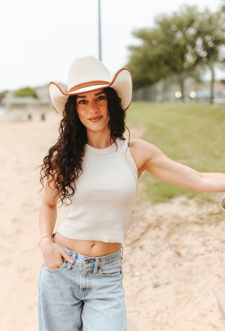Durango Cowboy Hat - Duo Tone - Ivory + Caramel