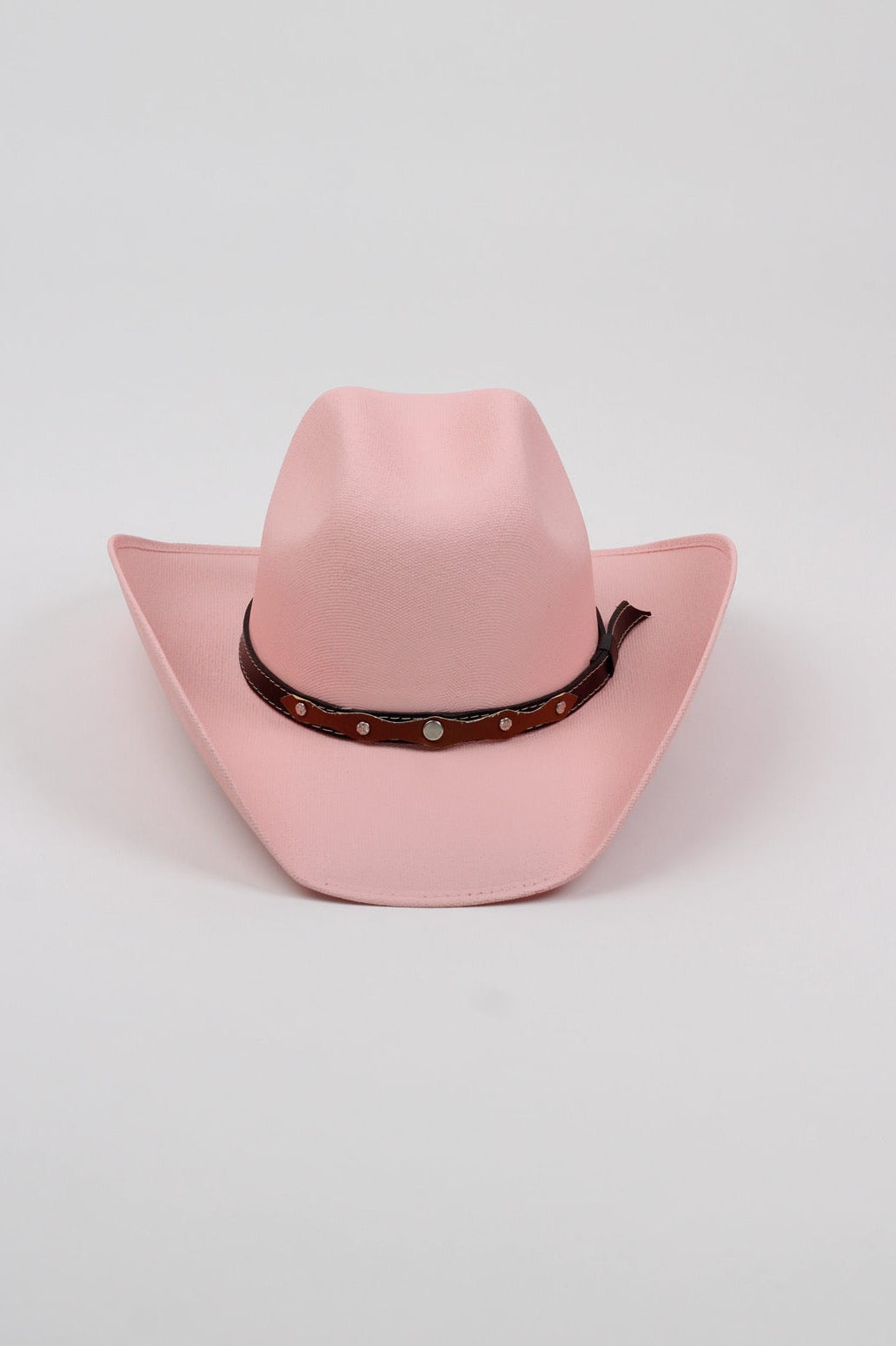 Kids Austin Structured Straw Cowboy Hat - Blush Pink