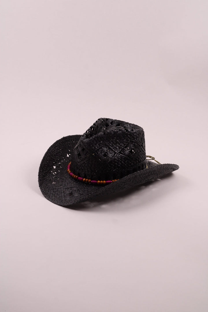 Bayside Rancher Raffia Hat - Black