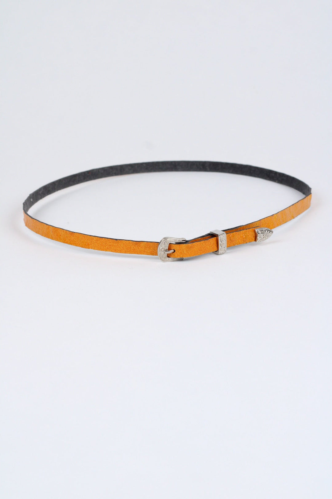 Ostrich Print Leather Hat Band w/ Buckle