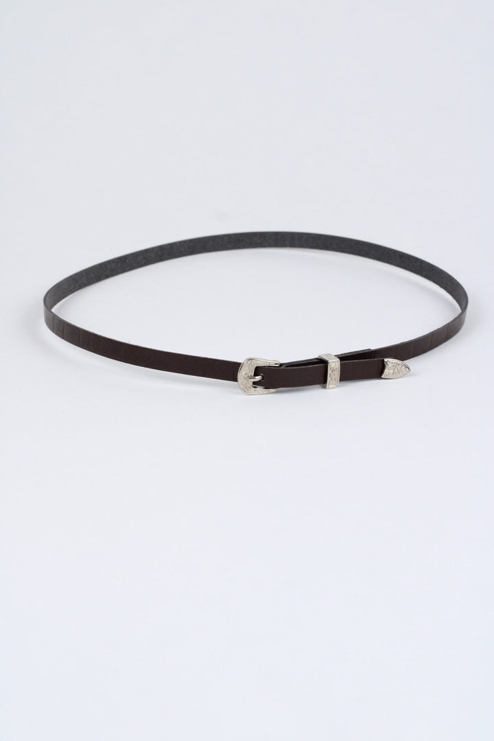 Crocodile Print Leather Hat Band w/ Buckle