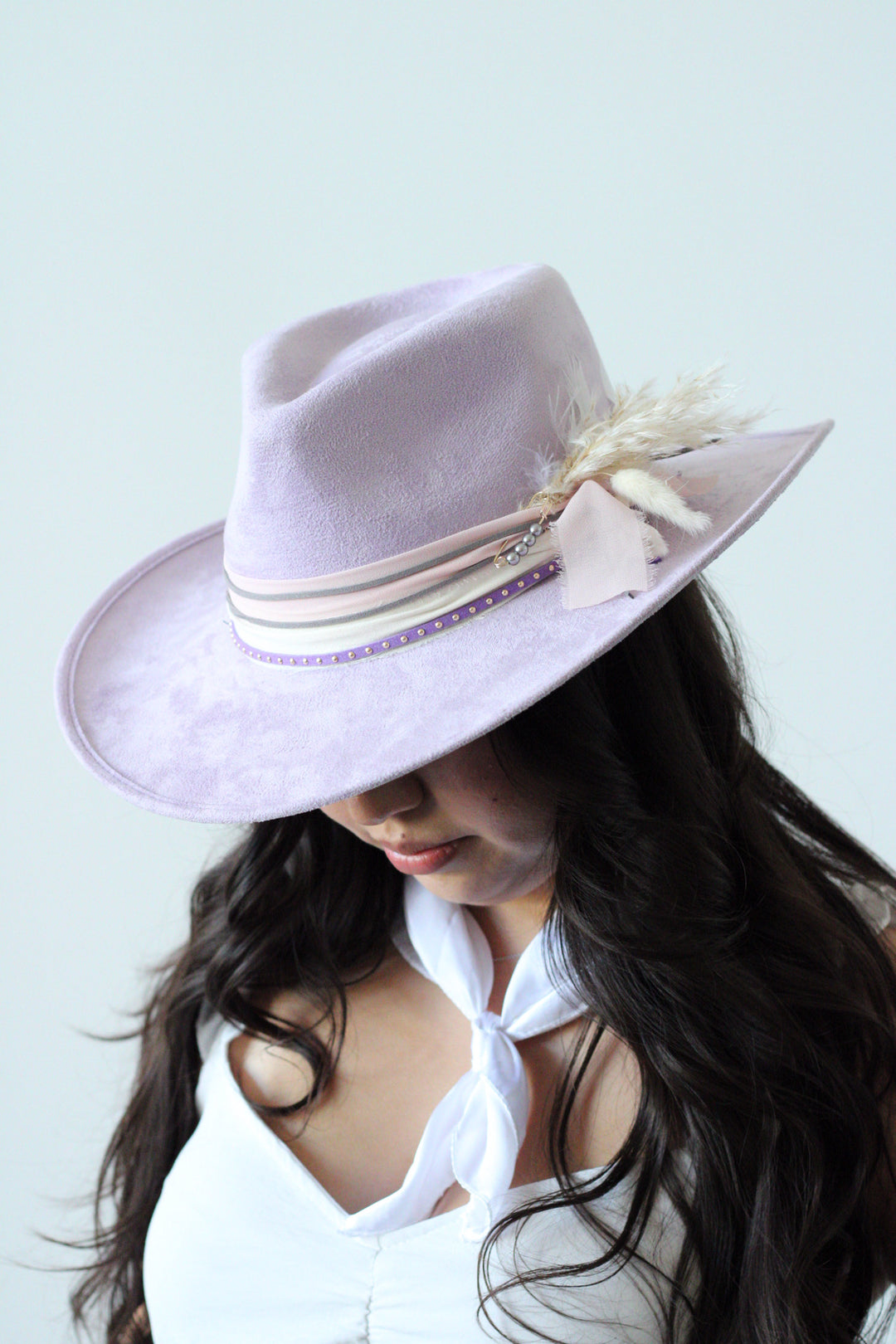 Adeline Western Teardrop Hat - Lavender