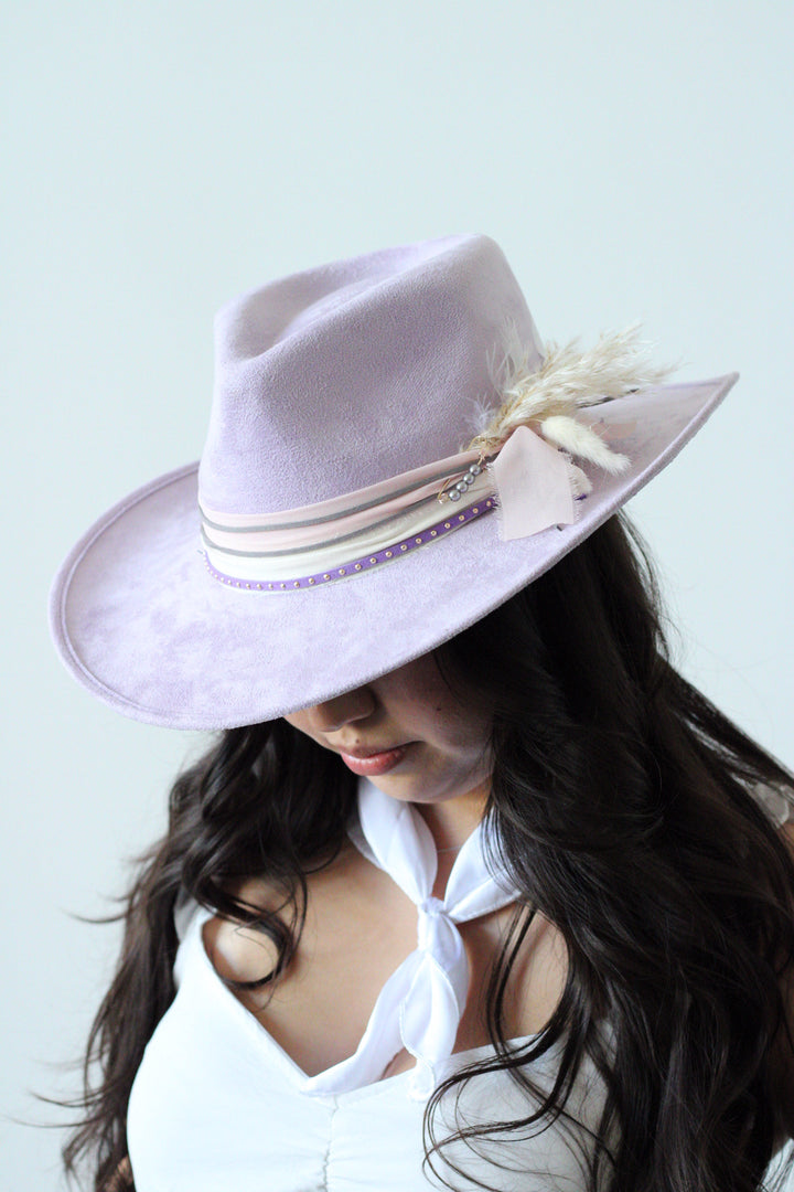 Adeline Western Teardrop Hat - Lavender