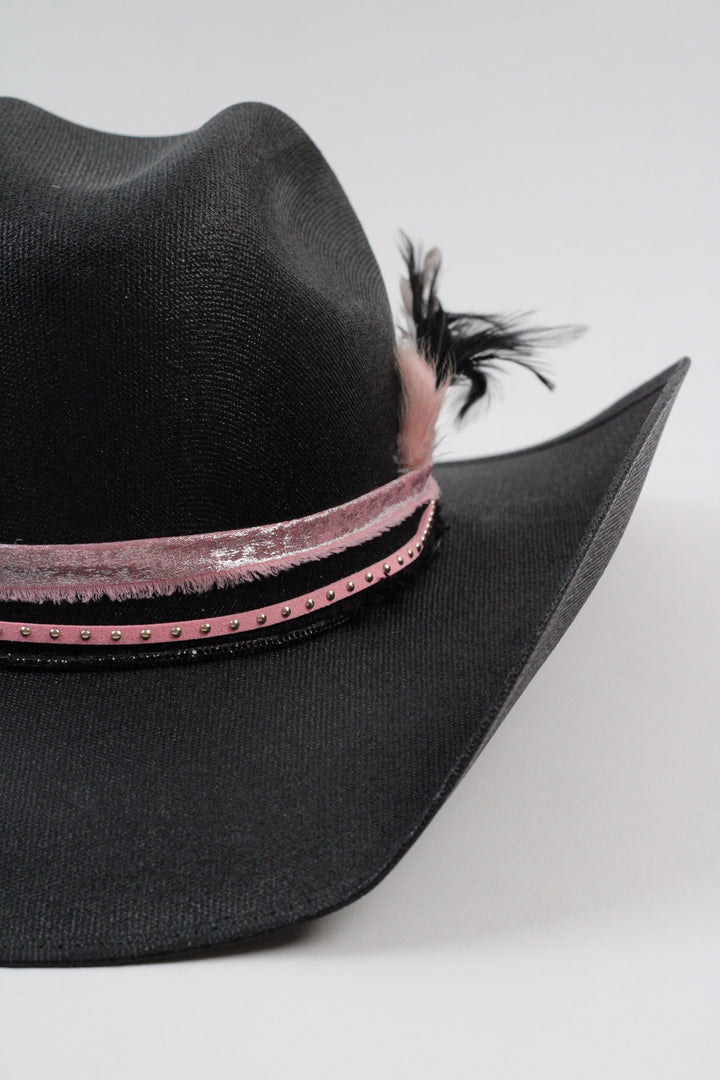 Lucy Luckenback Cattlemen Cowboy Straw Hat - Black