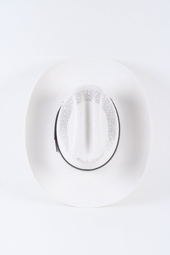Luckenbach Cattlemen Straw Cowboy Hat - White
