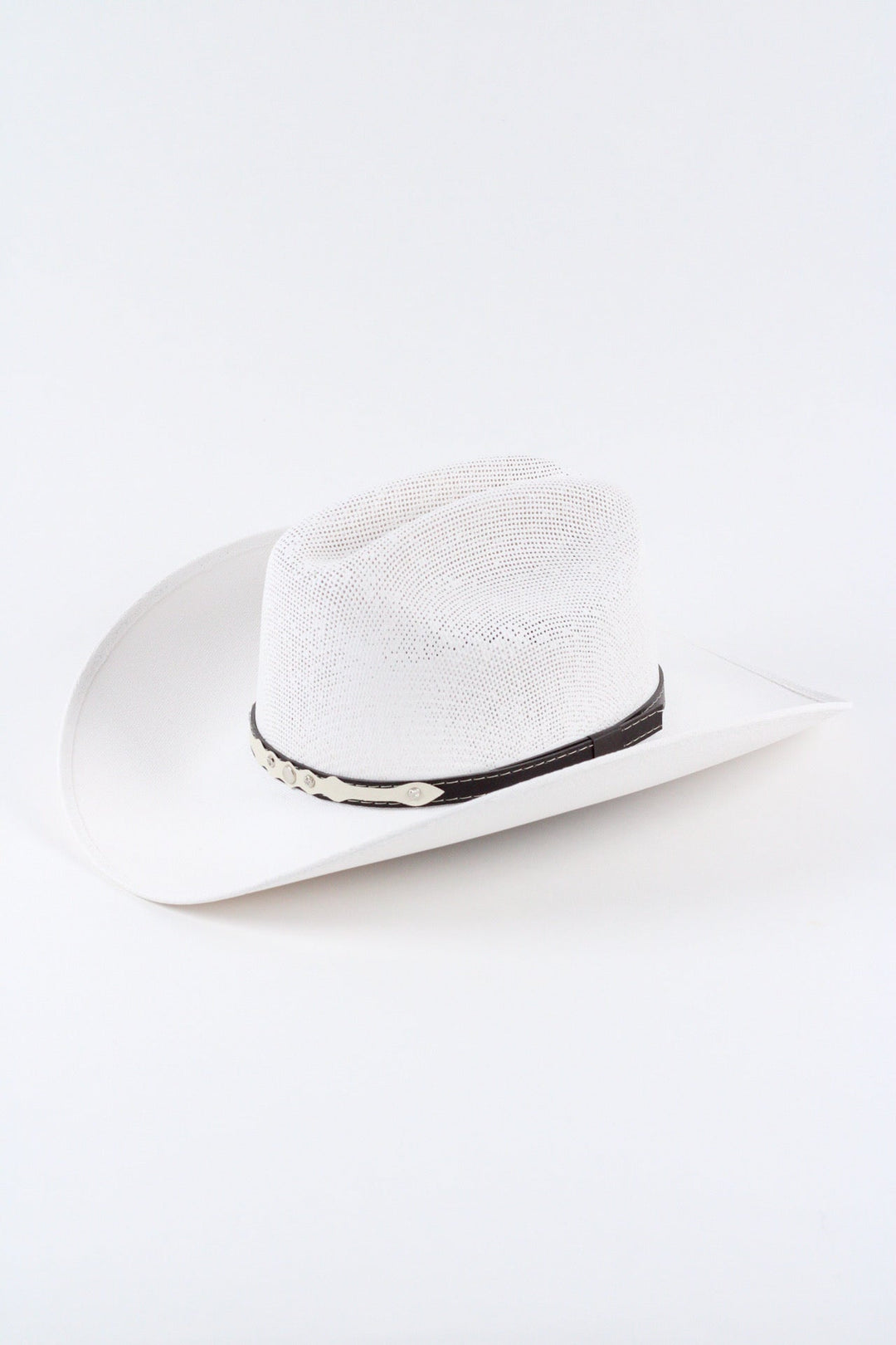 Luckenbach Cattlemen Straw Cowboy Hat - White