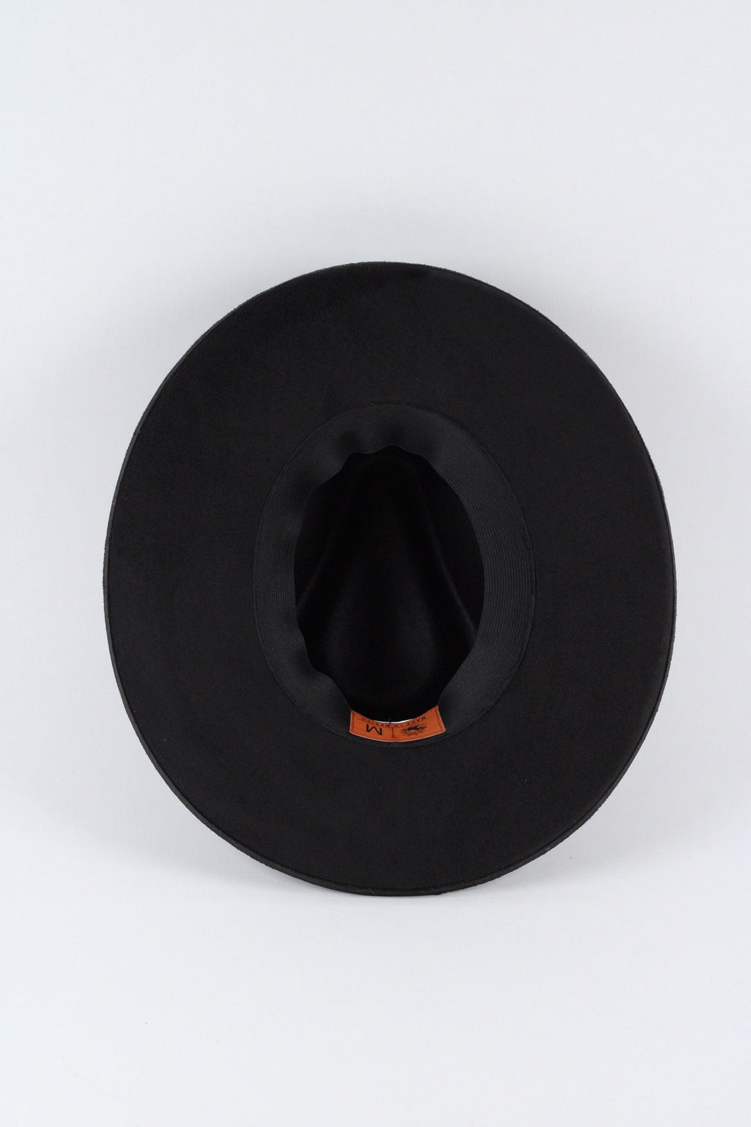 Vegan Suede Rancher Hat - Pencil Brim - Black