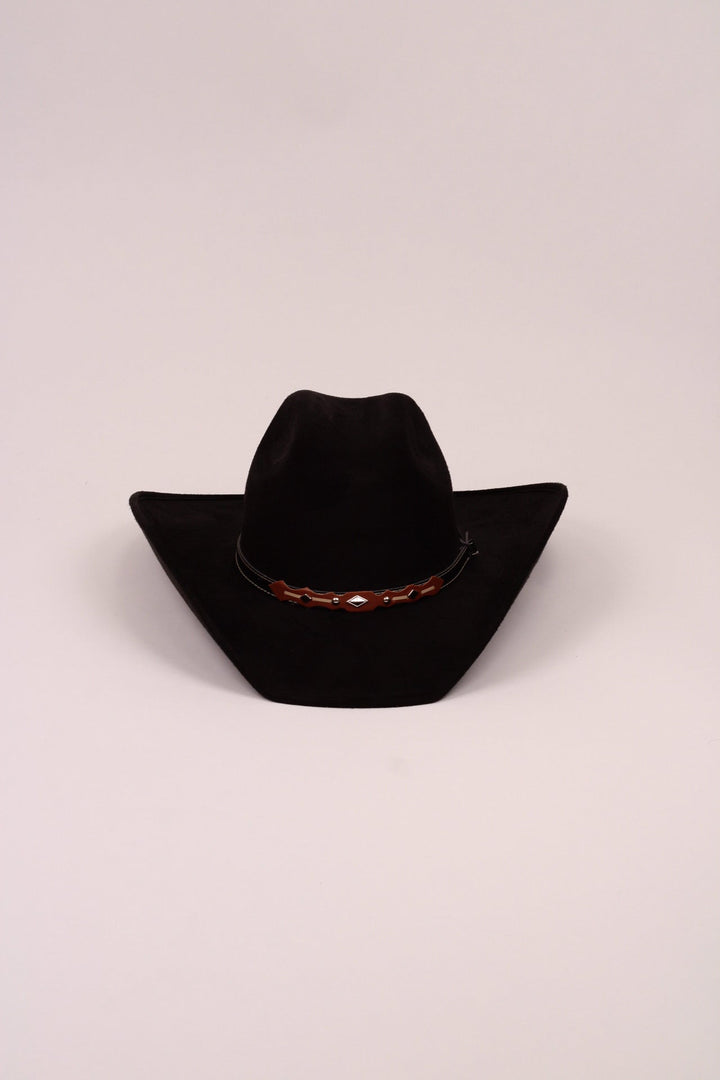 Austin Vegan Suede Cowboy Hat- Black