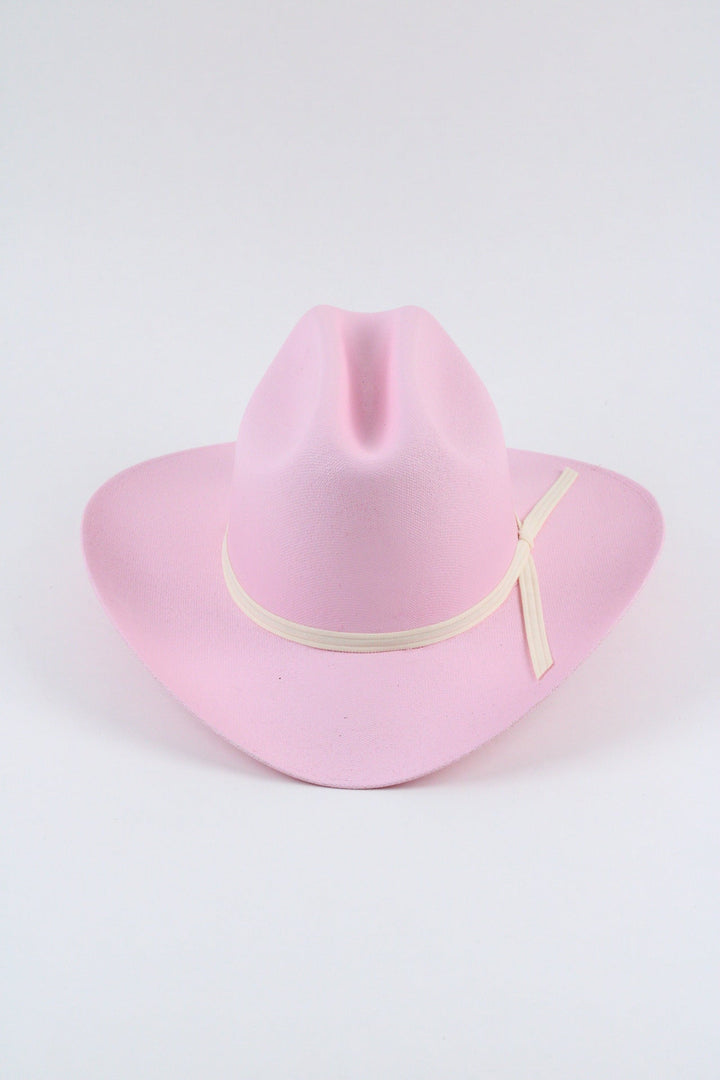 Kids Lonestar Cattlemen Straw Cowboy Hat - Pink