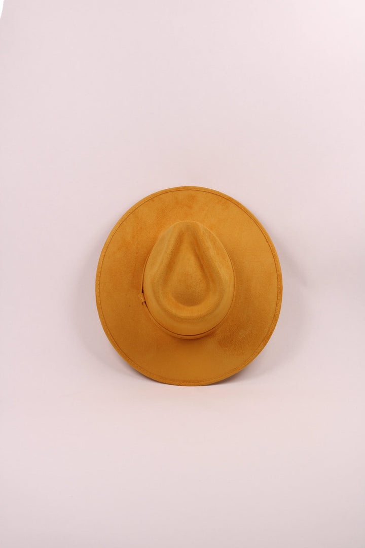 Vegan Suede Rancher Hat - Mustard
