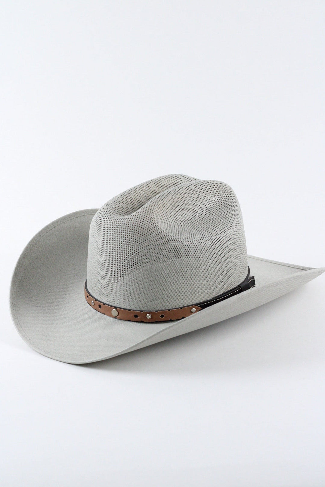 Luckenbach Cattlemen Straw Cowboy Hat - Light Grey