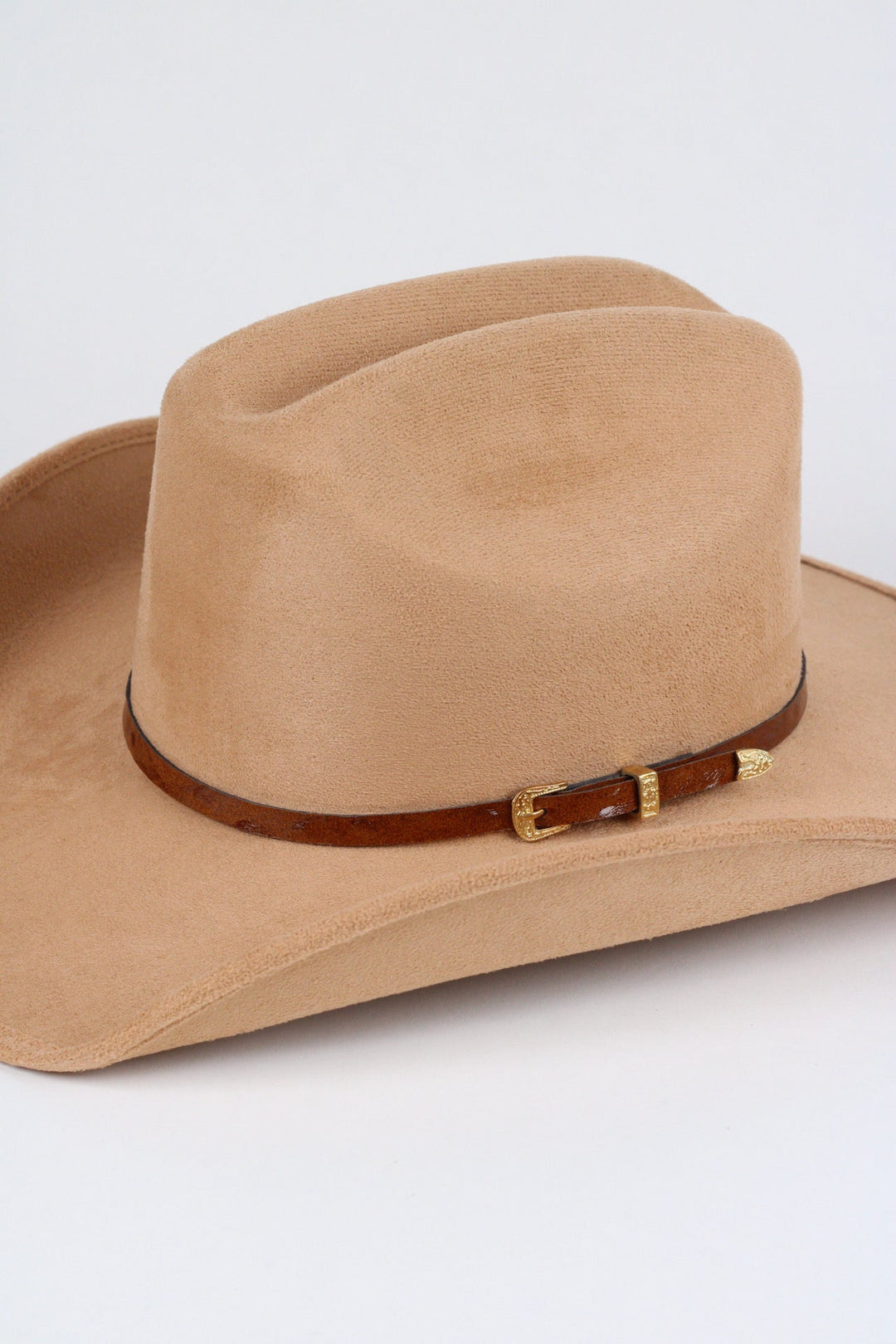 Ostrich Print Leather Hat Band w/ Buckle