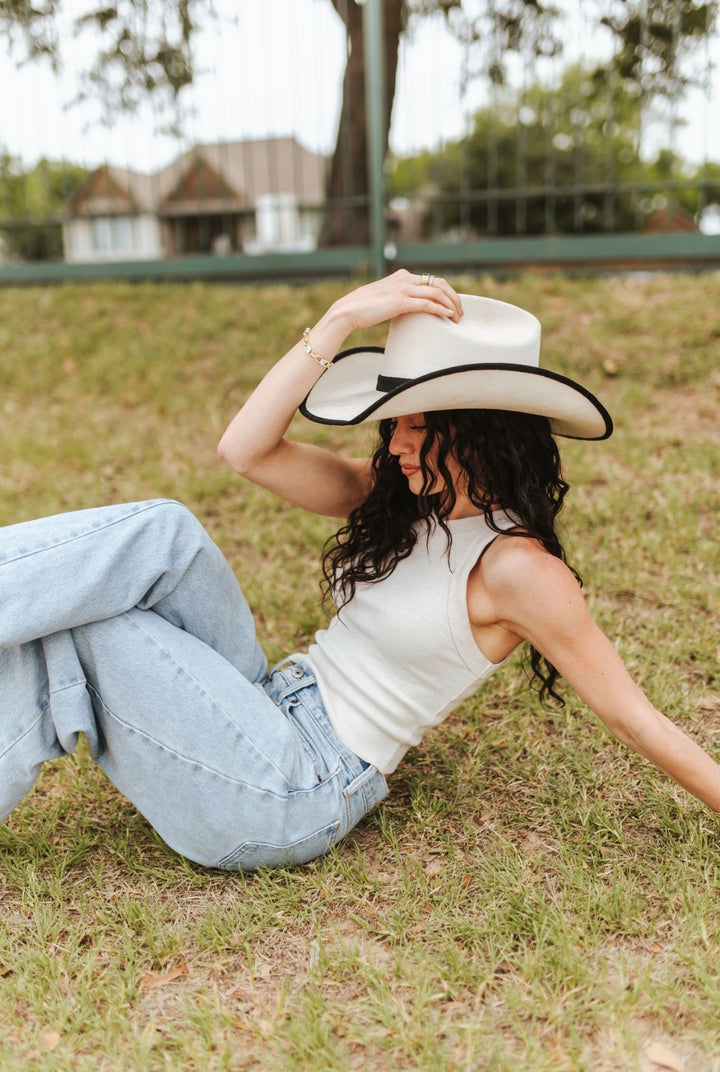 Durango Cowboy Hat - Duo Tone - Ivory + Black