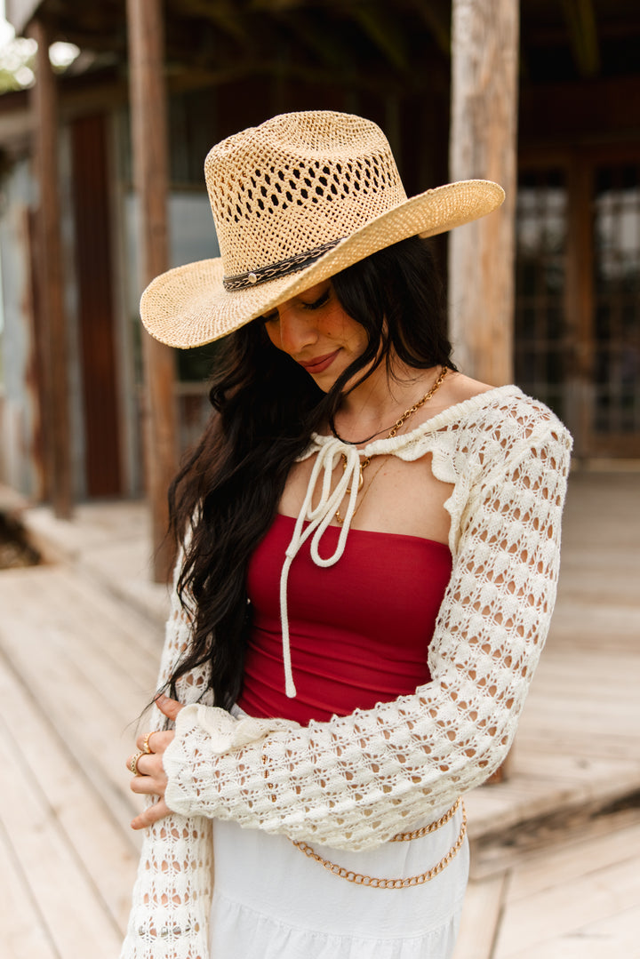 Montecito Raffia Cowboy Hat - Natural