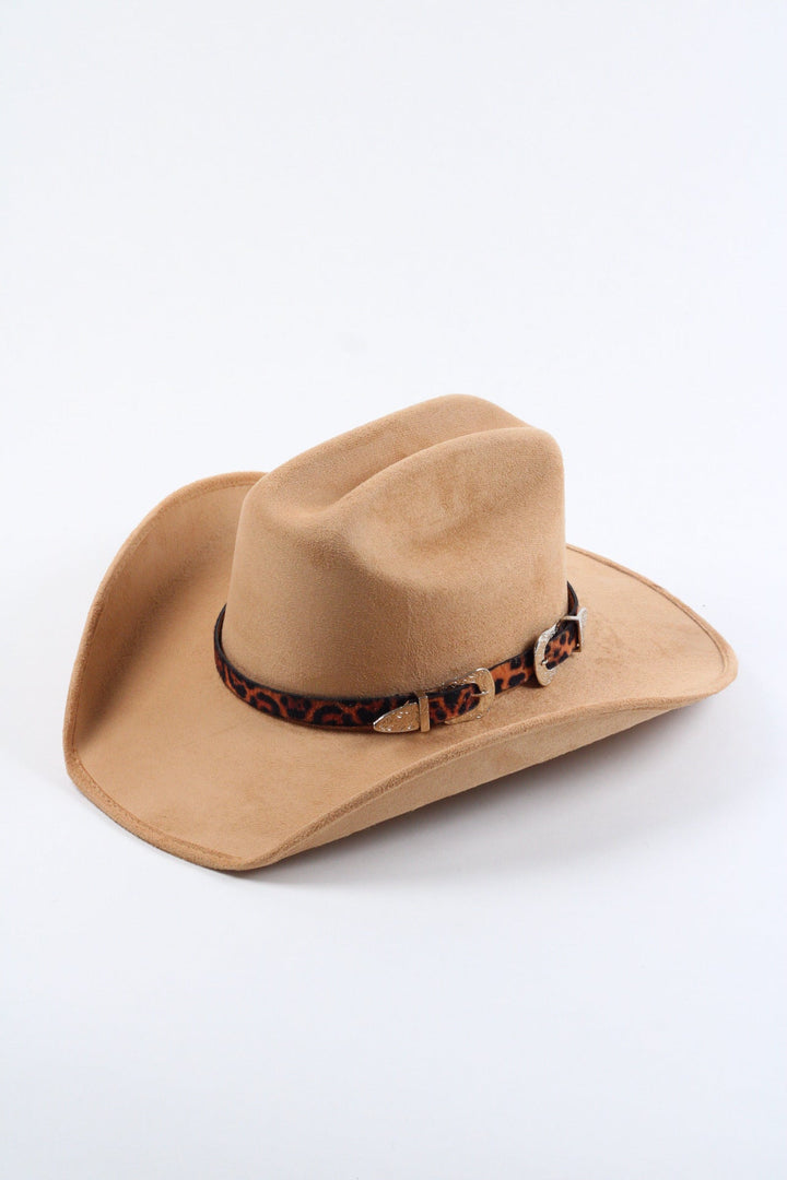 Double Buckle Leather Hat Band
