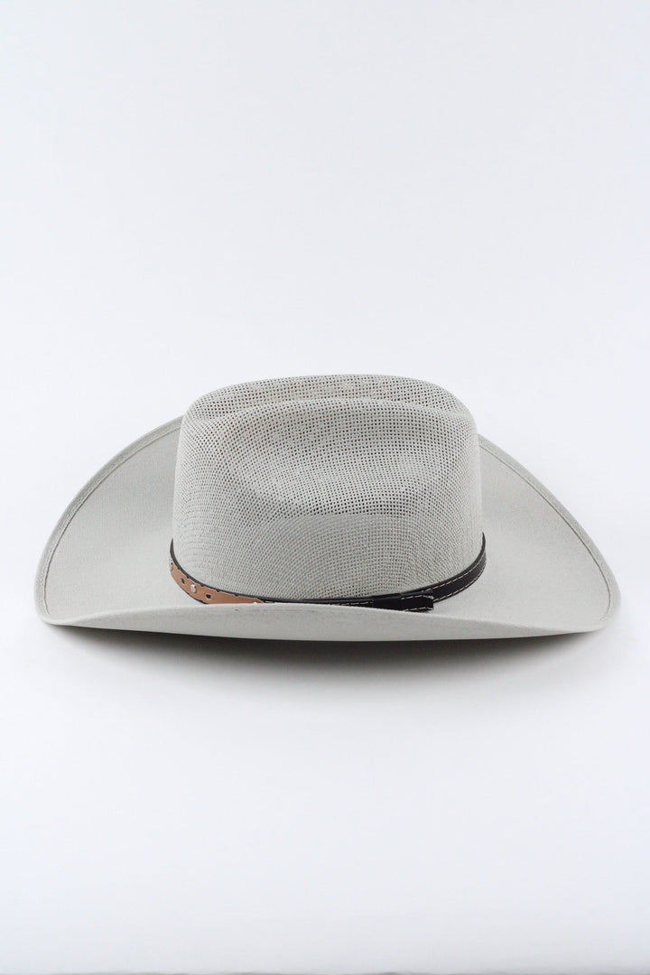 Luckenbach Cattlemen Straw Cowboy Hat - Light Grey