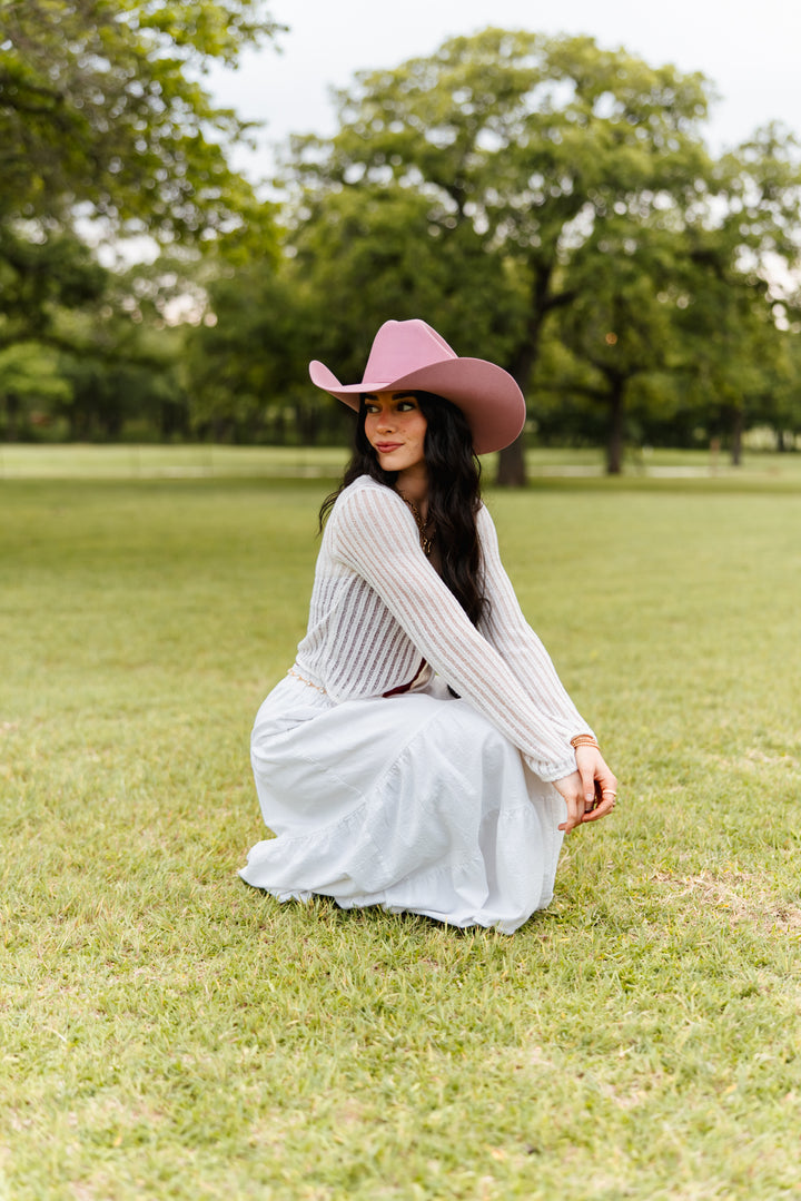 Wren Merino Wool Western Hat - Mulberry Pink