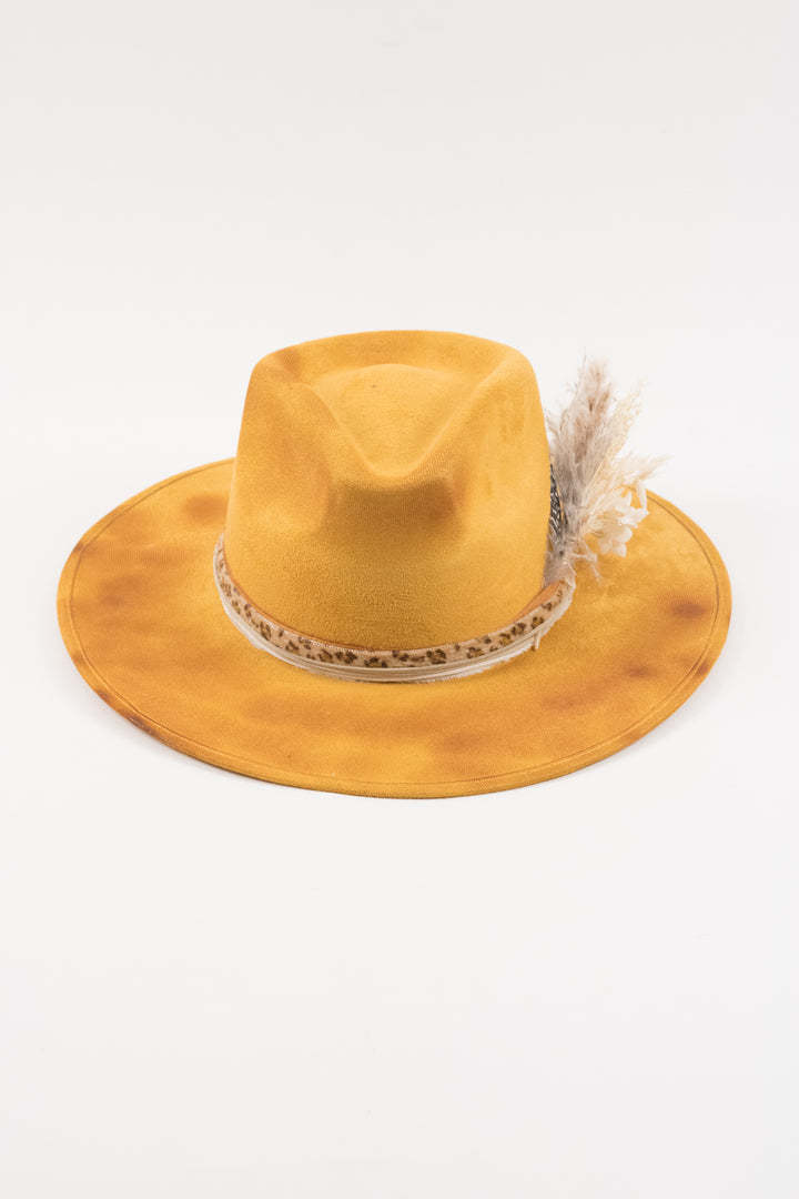 The Sunflower - Rancher Hat - Mustard Distressed