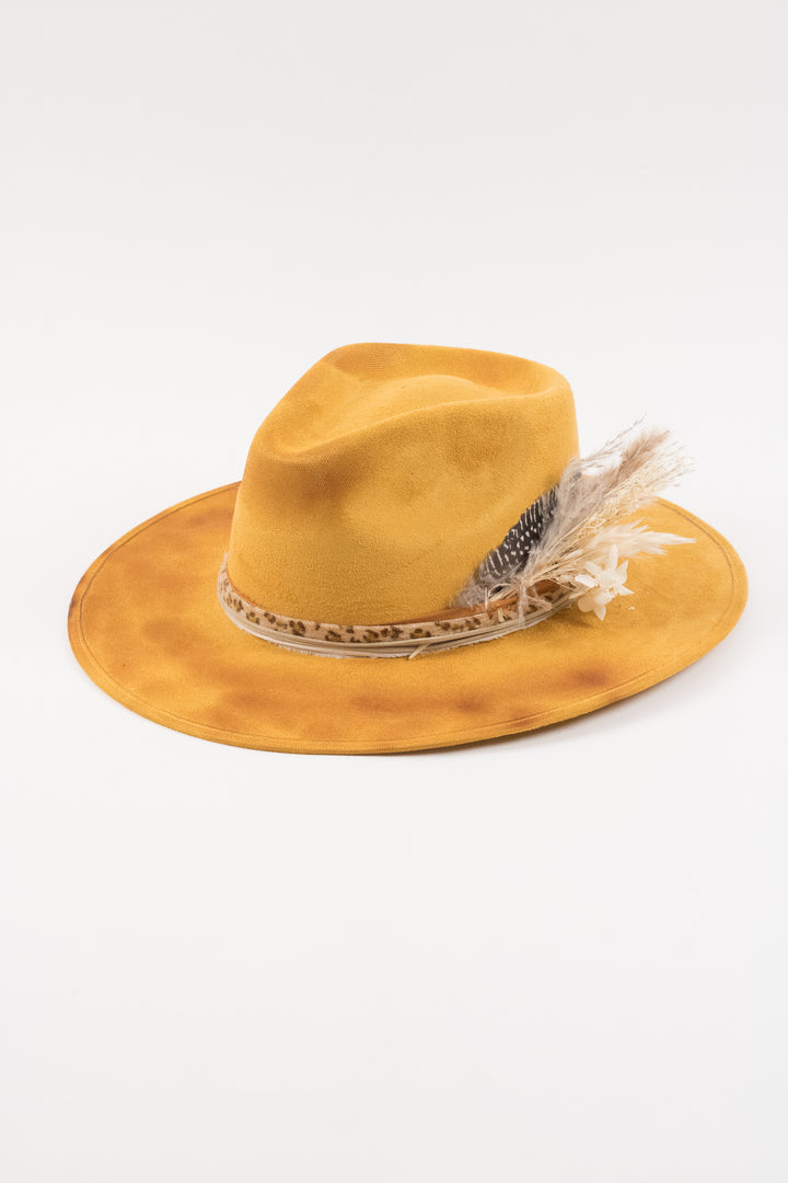 The Sunflower - Rancher Hat - Mustard Distressed