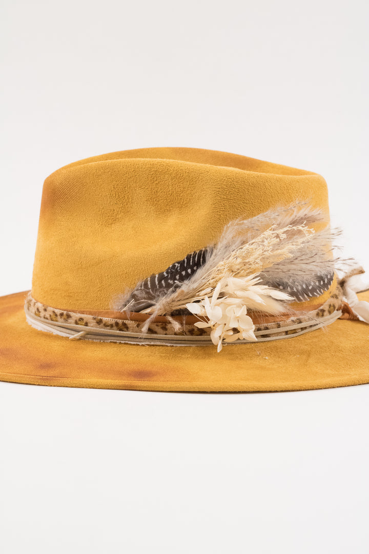 The Sunflower - Rancher Hat - Mustard Distressed