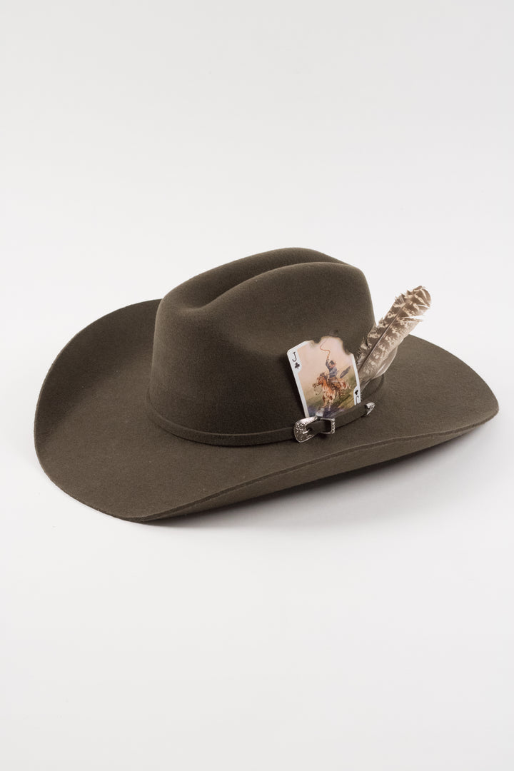 The Juniper - Mustang Cowboy Hat - Olive Distressed