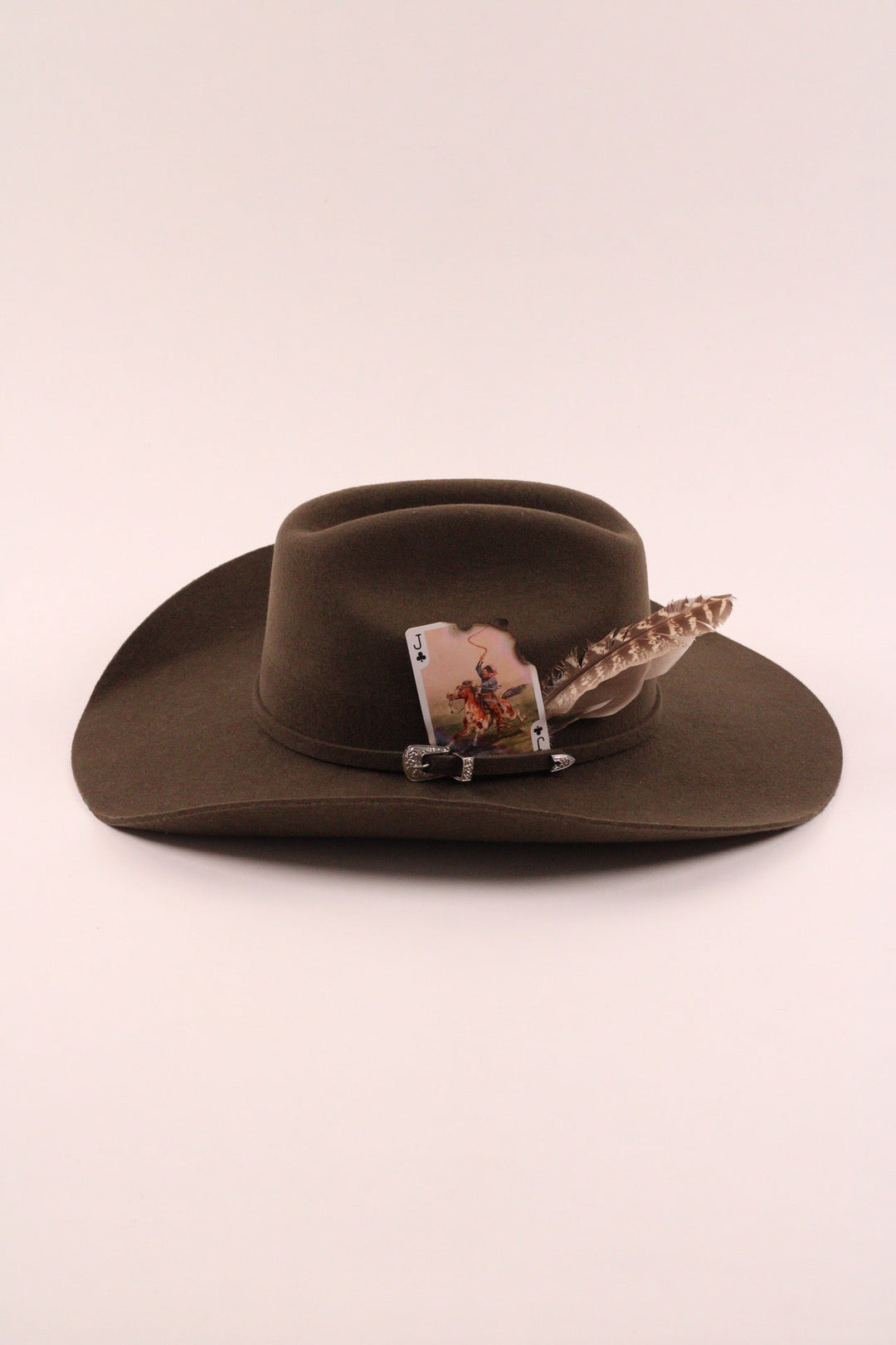 The Juniper - Mustang Cowboy Hat - Olive Distressed